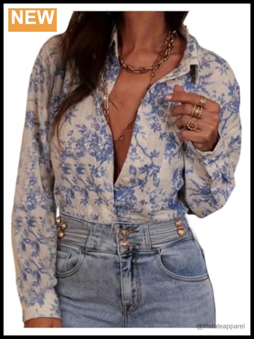Floral Button Down Shirt Dressy Casual Long Sleeve Blouse Boho Business Work Top
